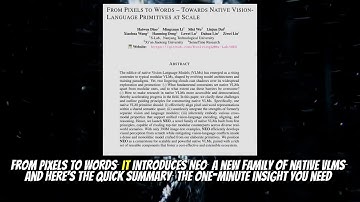 From Pixels to Words -- Towards Native Vision-Language Primitives at Scale (October 2025)