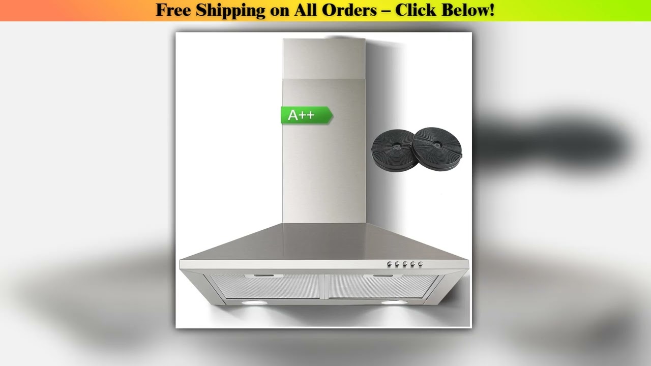 SNDOAS 60 cm Stainless Steel Wall Mounted Duted/Ductless A++ with Filters Led Light, 350m/h 3