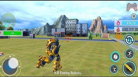 Futuristic Euro Train Robot Transformation Game 2021: Yellow Train Robot - Android Gameplay