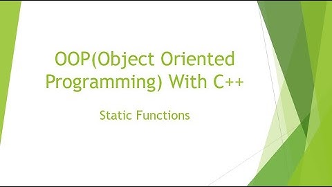 Static Function in c++ (Hindi/Urdu) | OOP with C++