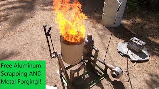 Building a convertible Waste-oil Aluminum Foundry/Forge Out of Scrap Metal | Free Aluminum Scrapping