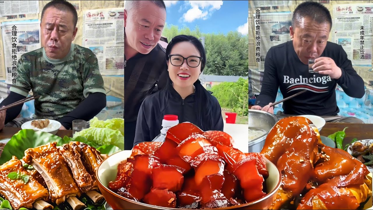 二哥做的饭真好吃，香迷糊了~The food made by my second brother is so delicious that it makes me feel dizzy 