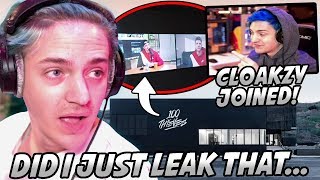 Ninja Gets NERVOUS & PANICS After He Accidentally "LEAKS" Cloakzy Joining 100 Thieves!