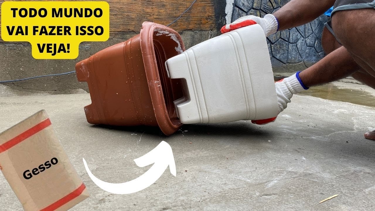 VOCE NÃO VAI ACREDITAR COMO FAZER VASOS DE GESSO COM FORMA   Fácil e Rápido E BARATO  PASSO a PASSO