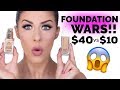 FOUNDATION WARS!! $10 MAYBELLINE FULL COVERAGE VS $40 JOUER HIGH COVERAGE FOUNDATION!!!
