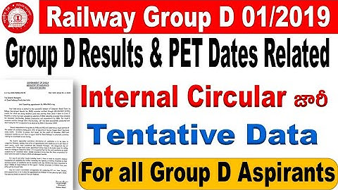 Group D Results and PET Related Internal Circular for all Railway  Aspirants by SRINIVASMech
