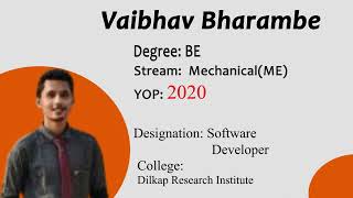 Video Testimonial by Vaibhav Nivrutti Bharambe | Placed in 2022