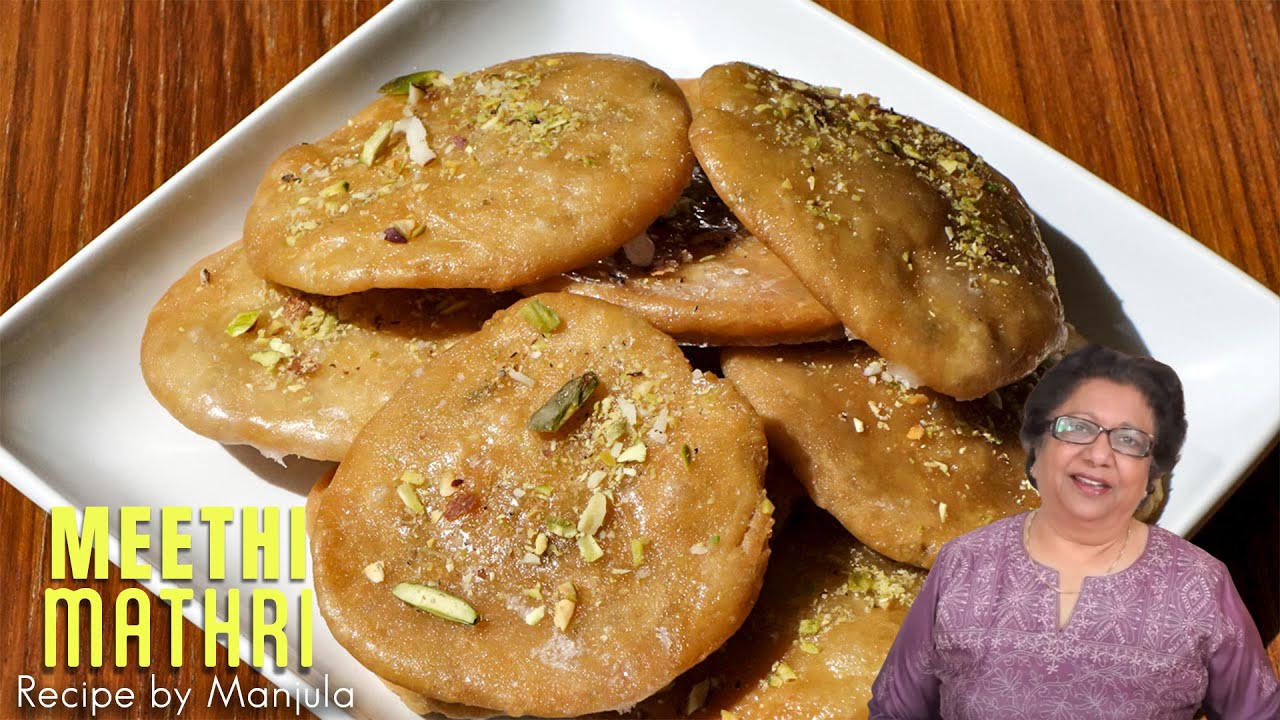 Meethi Mathri - Sweet Mathri- Indian Sweet Cracker Recipe by Manjula | Manjula