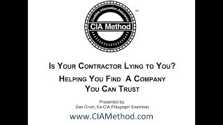 Is Your Contractor Lying To You? Presentation