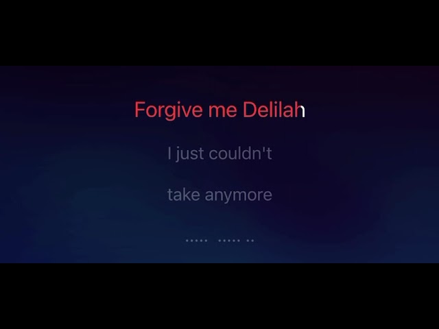 Delilah   karaoke mmoFm -4 male lower key by Tom Jones with lyrics