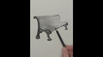 Pencil Drawing for Beginners: Park Bench & Tree with pencils #art #drawing #pencil #charcoal #sketch