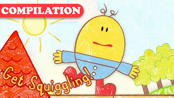 How to Write the Letter R and Draw Humpty Dumpty | Get Squiggling! | HD Compilation