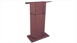 Adjustable Speaker Stand in Mahogany 3050 Clear Acrylic Lectern Podium Series