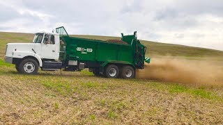 Manure spreader on a TRUCK!! Dry chicken manure demonstration!  | Pik Rite Spreader