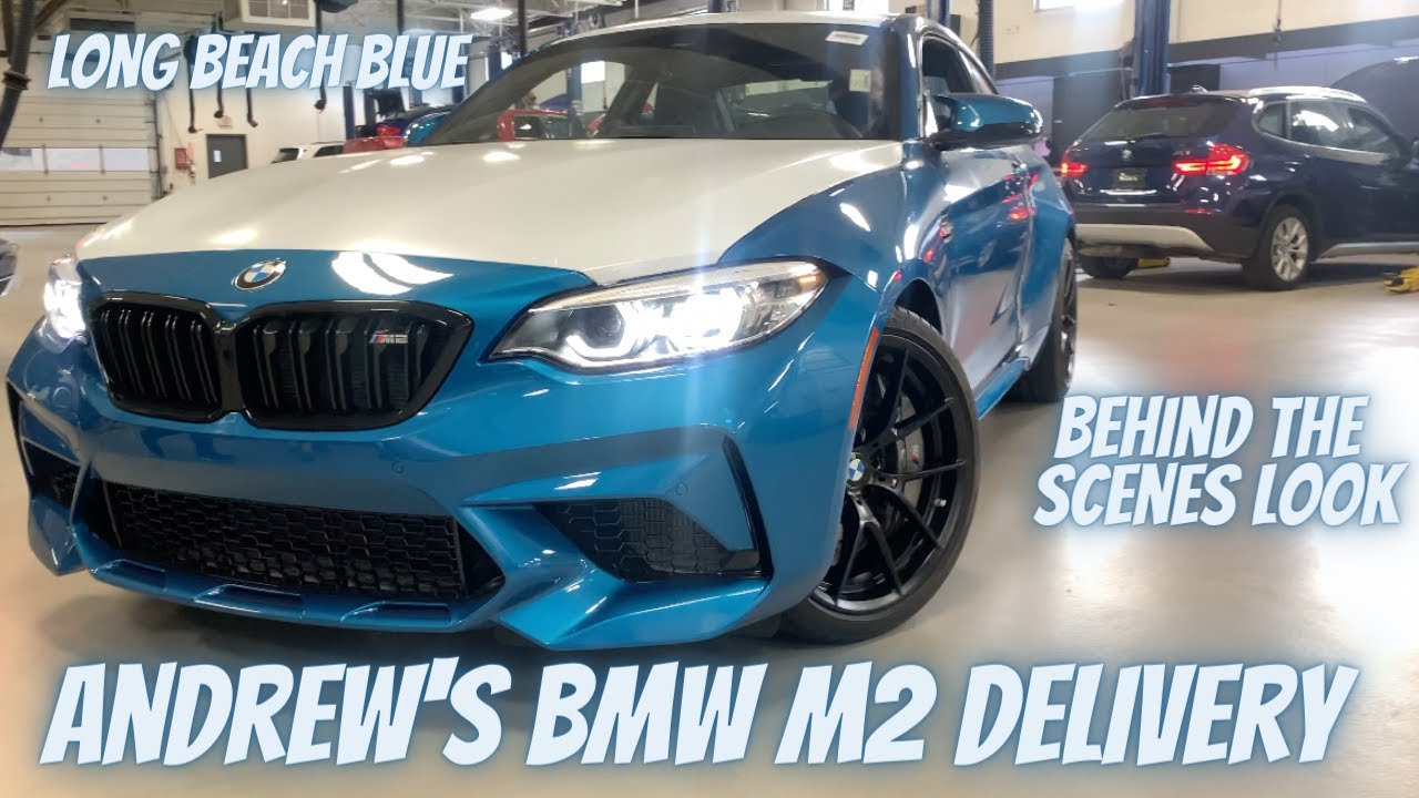 Andrew's Long Beach Blue 2021 BMW M2 Competition Delivery Day! - YouTube