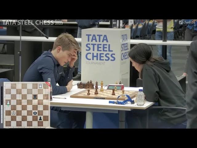 Jergus Pechac VS M Amin Tabatabaei. 2023-tata-steel-chess-challengers ROUND  02 