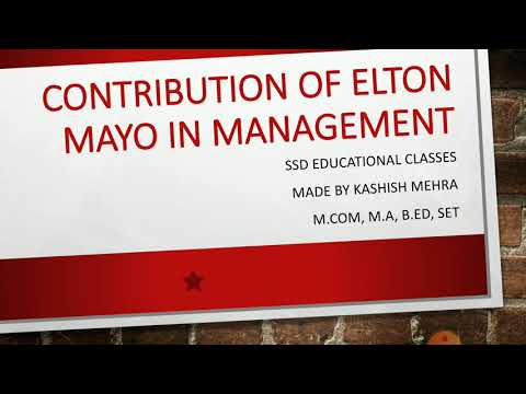 Contribution of Elton mayo in Management
