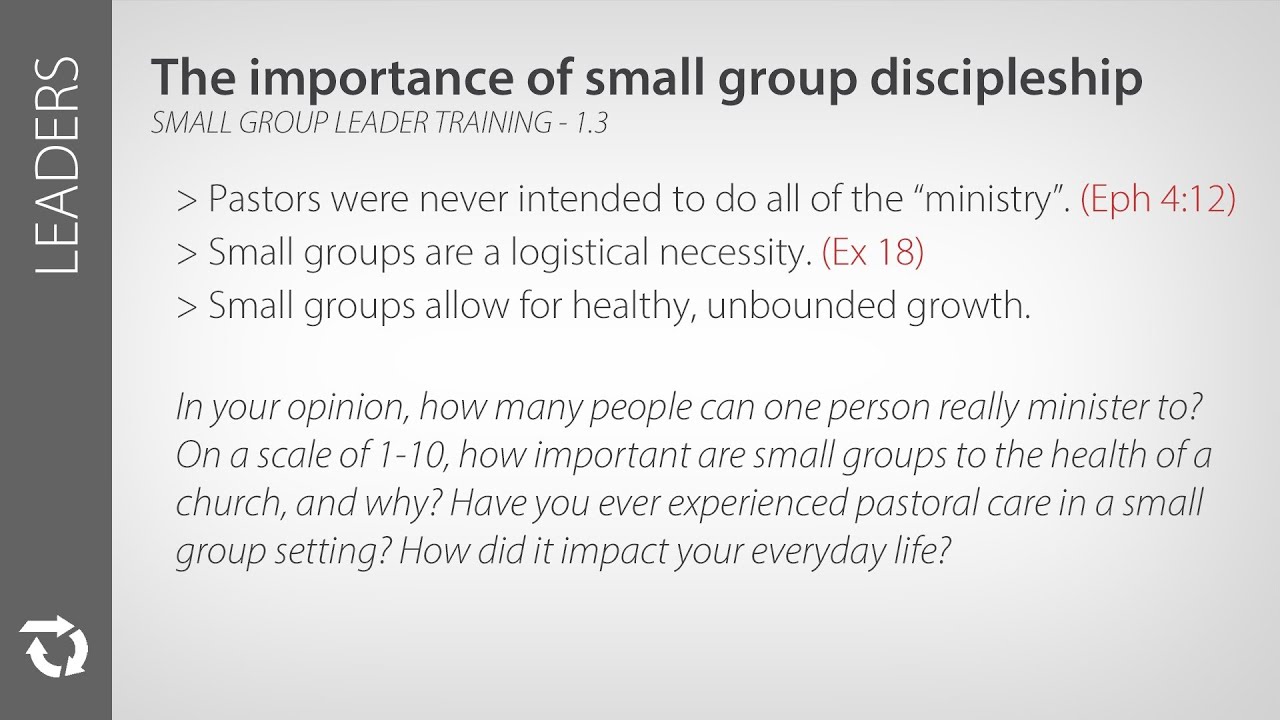 LEADERS The Importance Of Small Group Discipleship YouTube LEADERS The Importance Of Small Group Discipleship YouTube