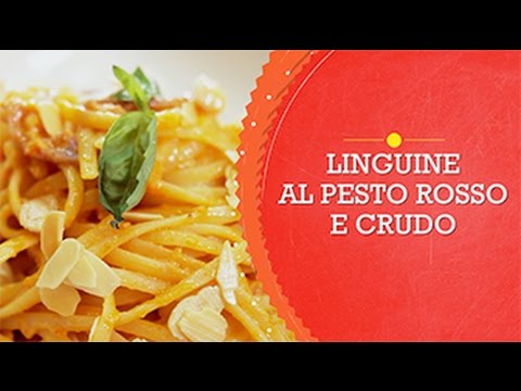 Linguine al pesto rosso e crudo 