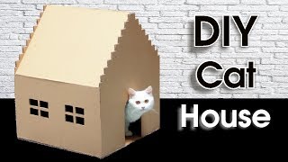 How to Make Kitten Cat Pet House Out of Cardboard at Home - Making Tricks