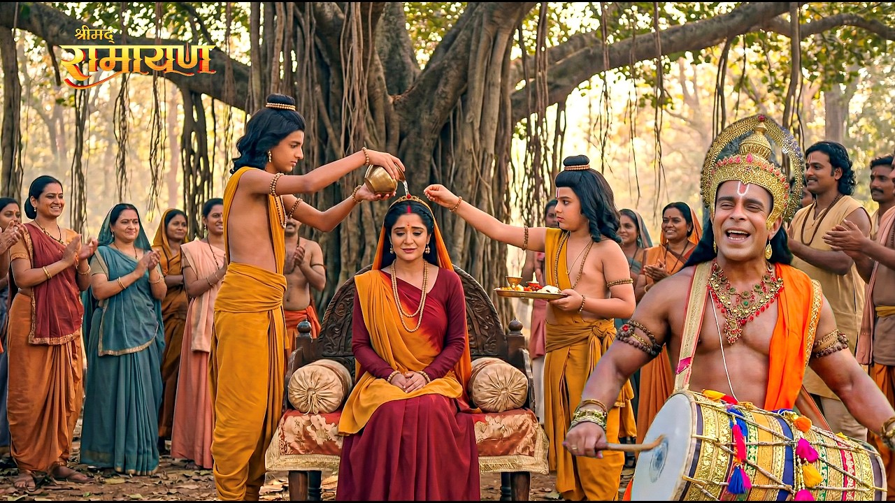 जब लव–कुश ने किया माँ सीता का वनाभिषेक, तो खुद हनुमान ने बजाया डोल|| Shrimad Ramayan