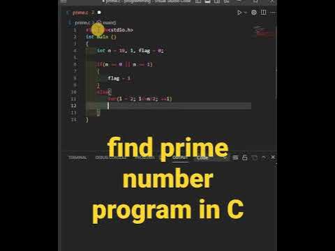 Prime Number program in C || find prime number program in C - YouTube