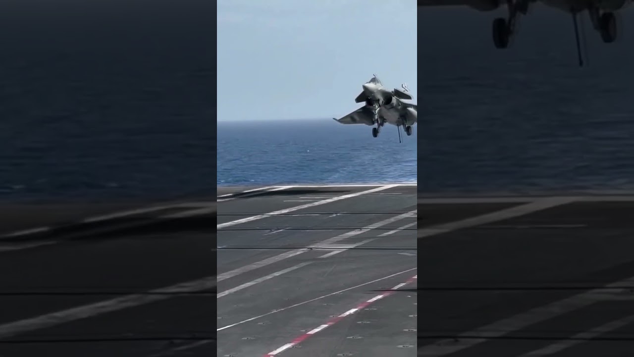 😍🫡🫡😱Rafale Fighter Jet Landing |Proud moment || #reels #military #warship #navy #rafale #jet #shorts