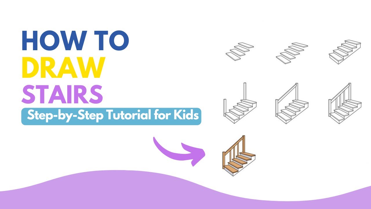 Master Stairs Drawing - Easy 3D Step by Step Guide for Kids