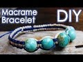 Macrame Two-color Bracelet Tutorial  2色で作る平編みブレスレットの作り方