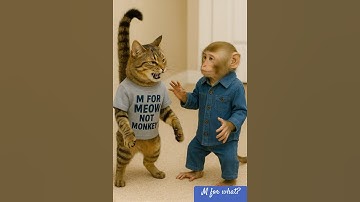 Epic Cat and Monkey fight #cat #catvideos #petlover #cute #funny #pets #shorts #trending #monkey #Ai