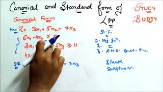 Canonical and Standard Form Of LPP