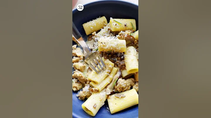 Creamy Mushroom Pasta with Sausage #shorts