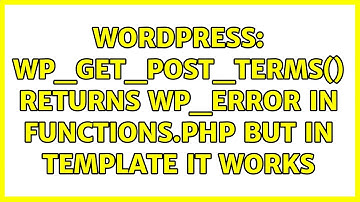 Wordpress: wp_get_post_terms() returns WP_Error in functions.php but in template it works
