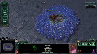 One Splash Damage Ultralisk Vs 400 Scvs Repairing starcraft 2