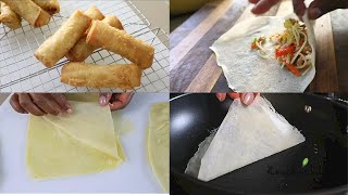 easy homemade Spring Roll Wraps - 2 ways to make Spring Roll and  samosa Sheets I step by step guide