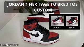 [Custom] Jordan 1 Heritage to Bred Toe