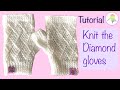 Knit fingerless gloves Diamond, part 2