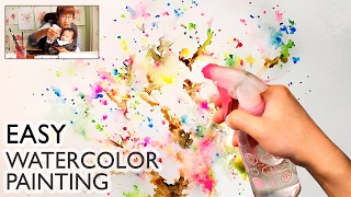 watercolor beginners painting easy paintings spray basic technique tutorial