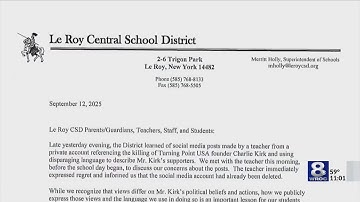 Le Roy teacher on leave after social media posts about Charlie Kirk