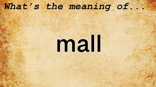 Mall Meaning | Definition of Mall