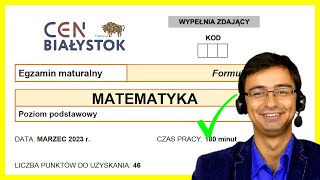 Matura z Matematyki CEN Białystok Podstawa F23 2023.03 próbna (cały arkusz)