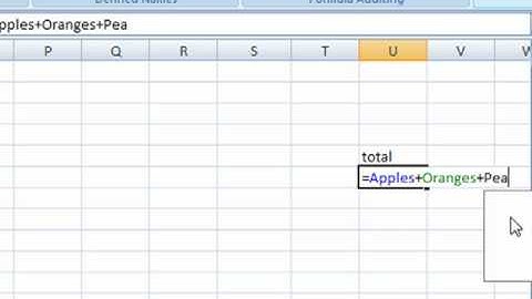 AM 461 naming cells Microsoft Excel 2007 ECDL advanced ITQ3