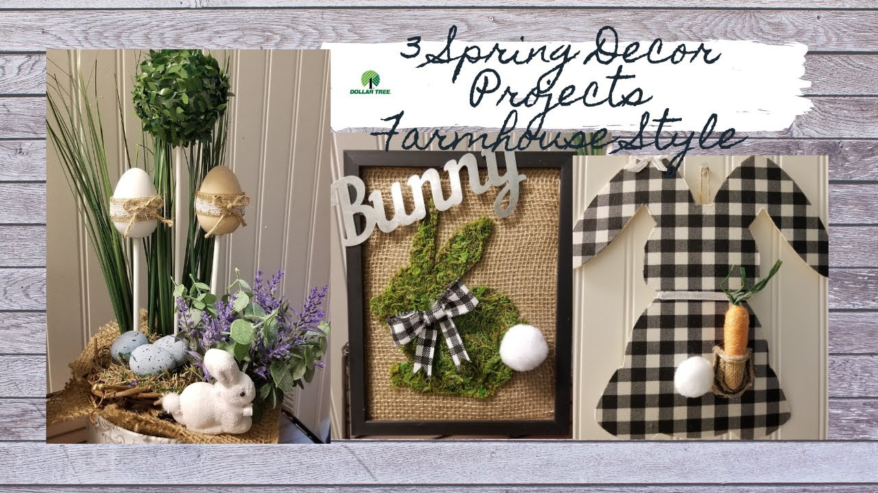 3 Dollar Tree Spring DIY Decor Projects Farmhouse Style Easter decor ...