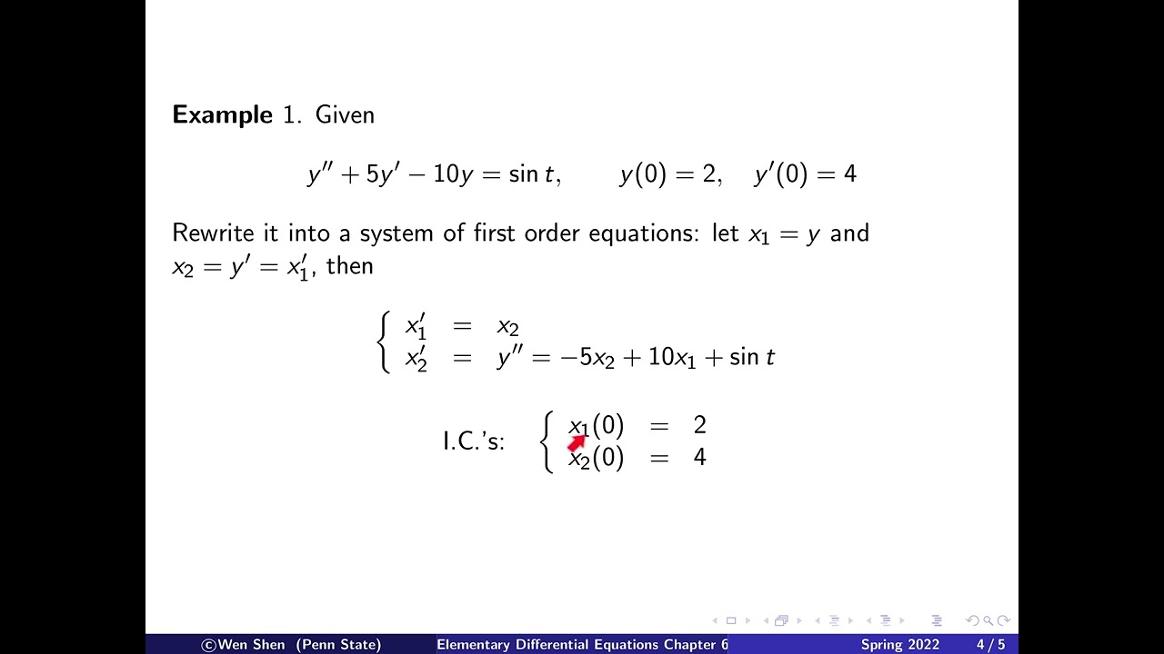 Video6_1: Systems of ODEs. Introduction. Elementary differential equations