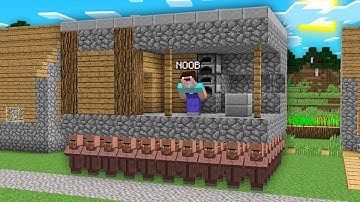 HOW VILLAGERS STOLE BLACKSMITH IN VILLAGE!? Minecraft NOOB vs PRO vs HACKER vs GOD! 100% TROLLING