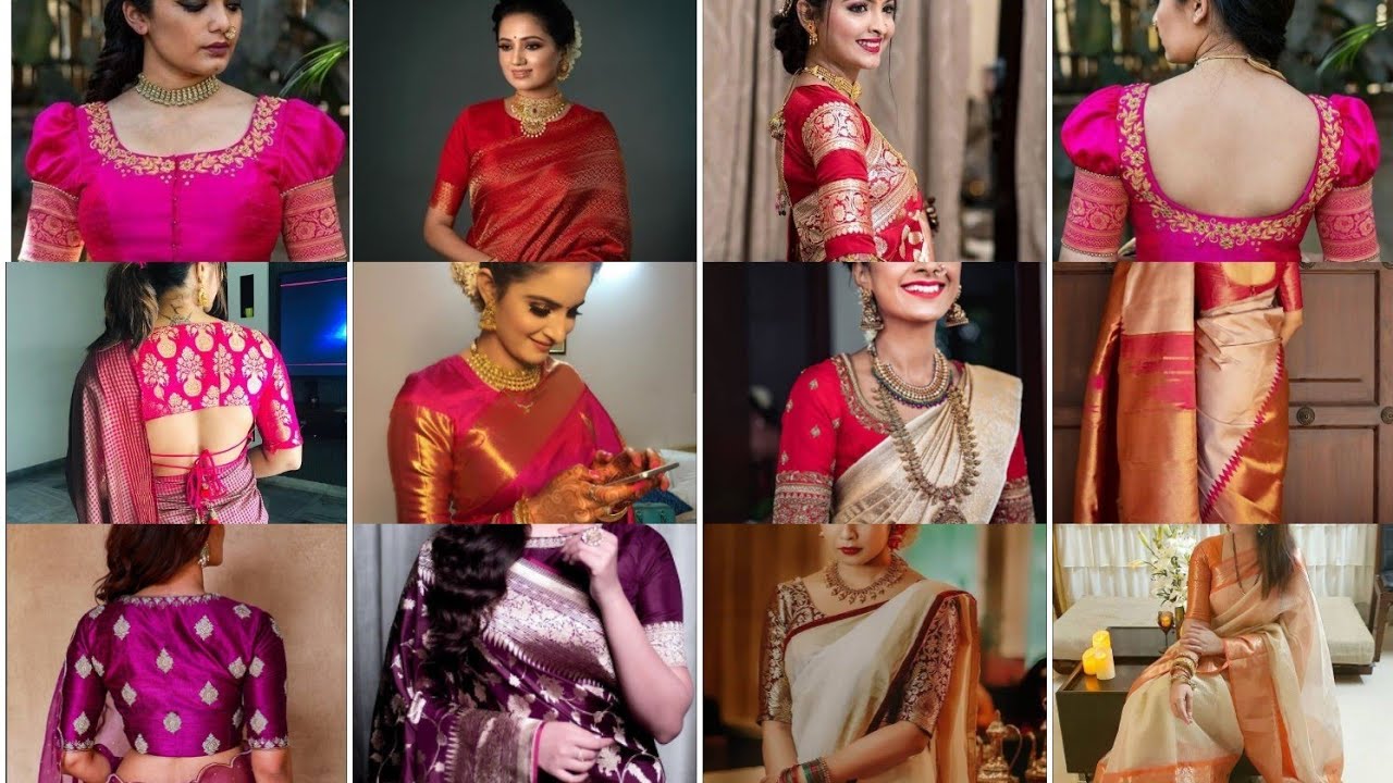 Top 10 Banarasi Blouse Designs / Brocad Blouse Designs / Silk ...
