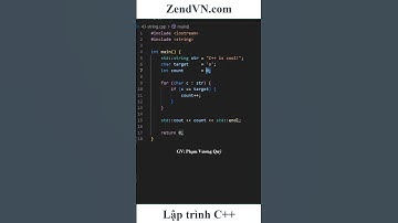 Học C++ - 43 - Đếm số lần xuất hiện ký tự trong chuỗi #laptrinh #hoclaptrinh #cplusplus #cpp #c++