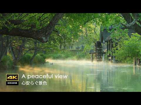 4K映像 ＋ 自然環境音 / 心が安らぐ景色　安曇野  水車小屋のある風景 / プチ総集編