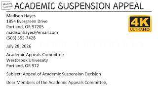 How To Write Academic Suspension Appeal with Sample and Explanation | Writing Tutorials