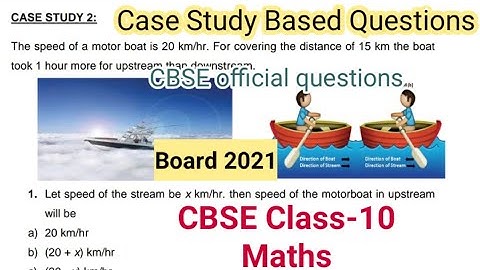 Case Study 2 | Quadratic Equations | The speed of a motor boat is 20 km/hr. For covering | Class10